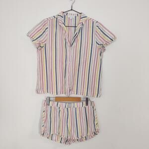 Gap Women's Pajama Set Size Small Shirt and Short PJ Set Cotton Striped